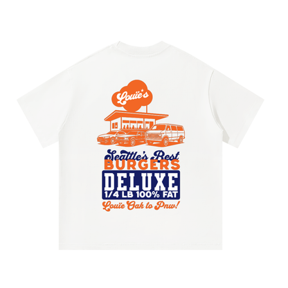 Louïe's Burger Tee (White)